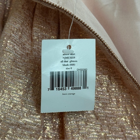 NWT Kate Spade New York Aimee Mini Skirt in Metallic Rose Gold Blush | Size 0 - Picture 5 of 5